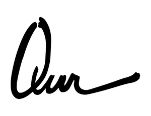 brand name handwritten in black over white background; Q U R