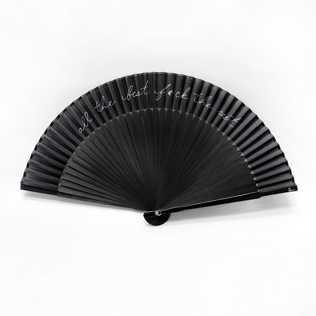 BLACK HAND-HELD FAN